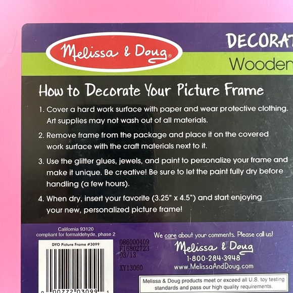 NEW Melissa & Doug Wooden Picture Frame Kit Decorate Your Own Kids Art Project - Picture 9 of 10